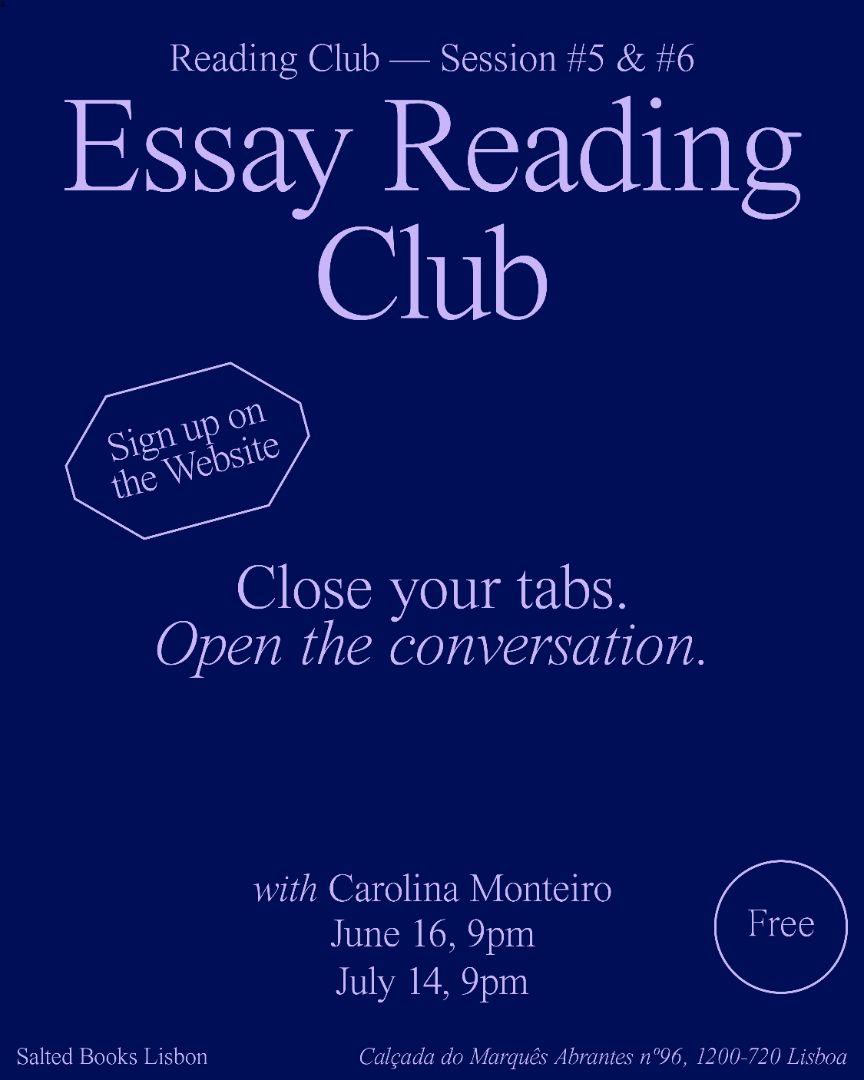 Essay Reading Club — June & July Sessions