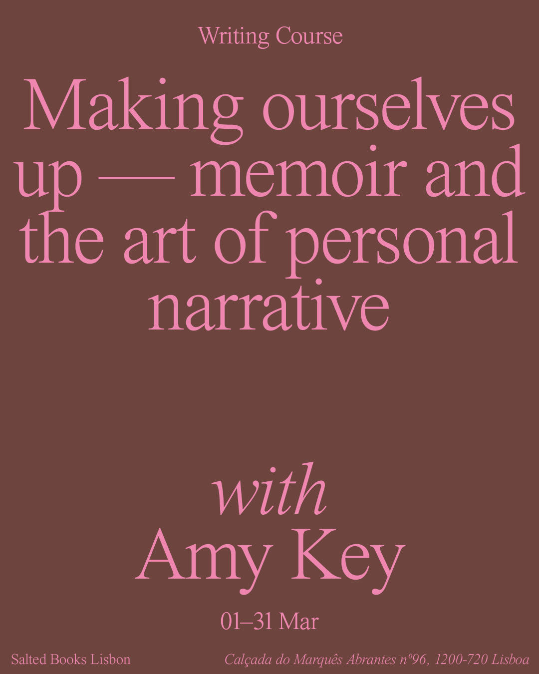 Making ourselves up — memoir and the art of personal narrative — with Amy Key