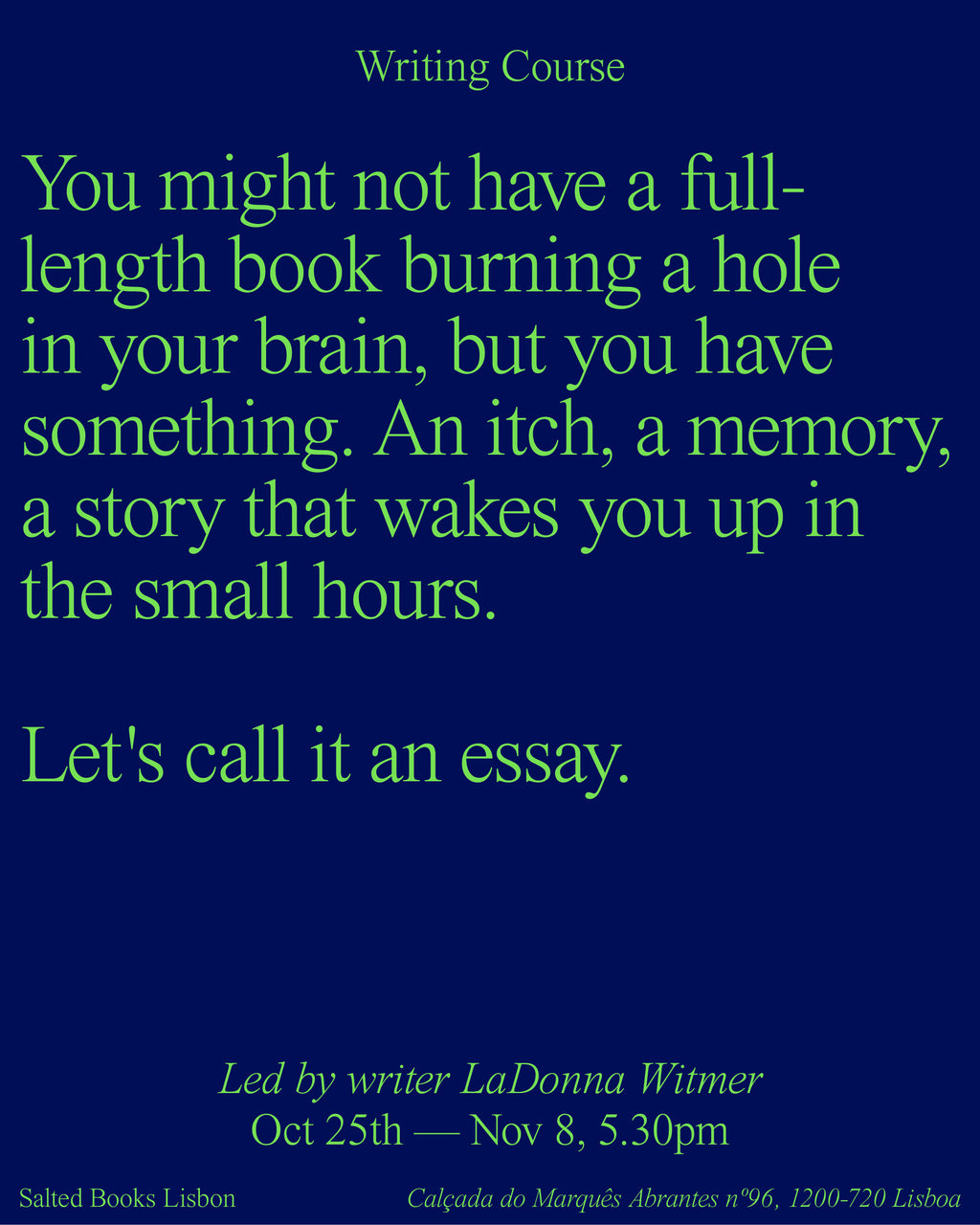 Assay the Essay — Writing Short-Course